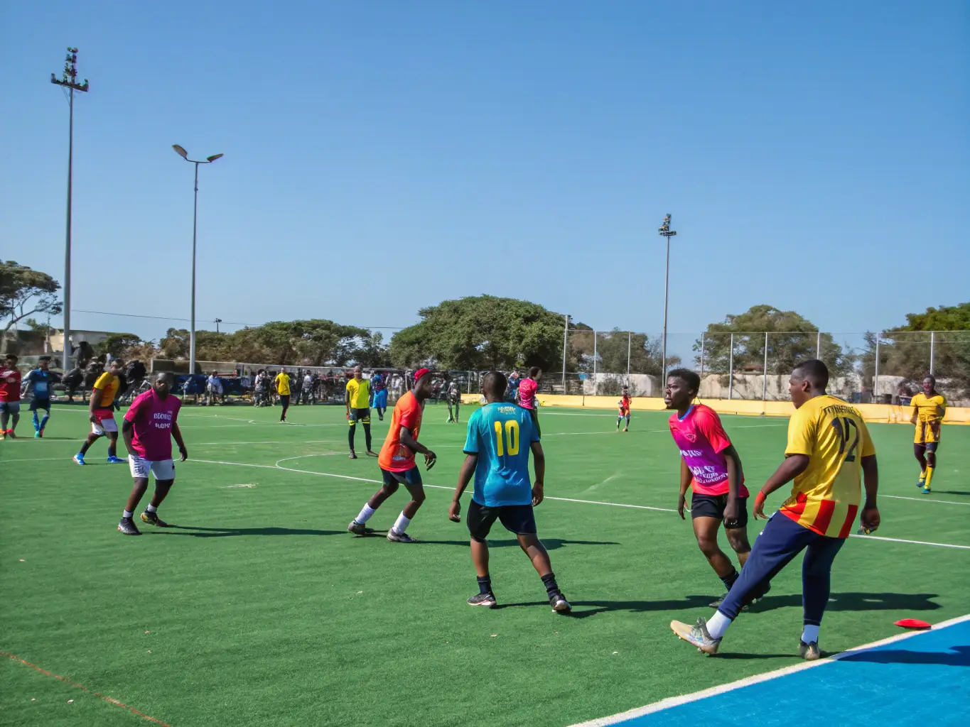 A photo of a handball team celebrating a victory, capturing the camaraderie and competitive spirit of the club.