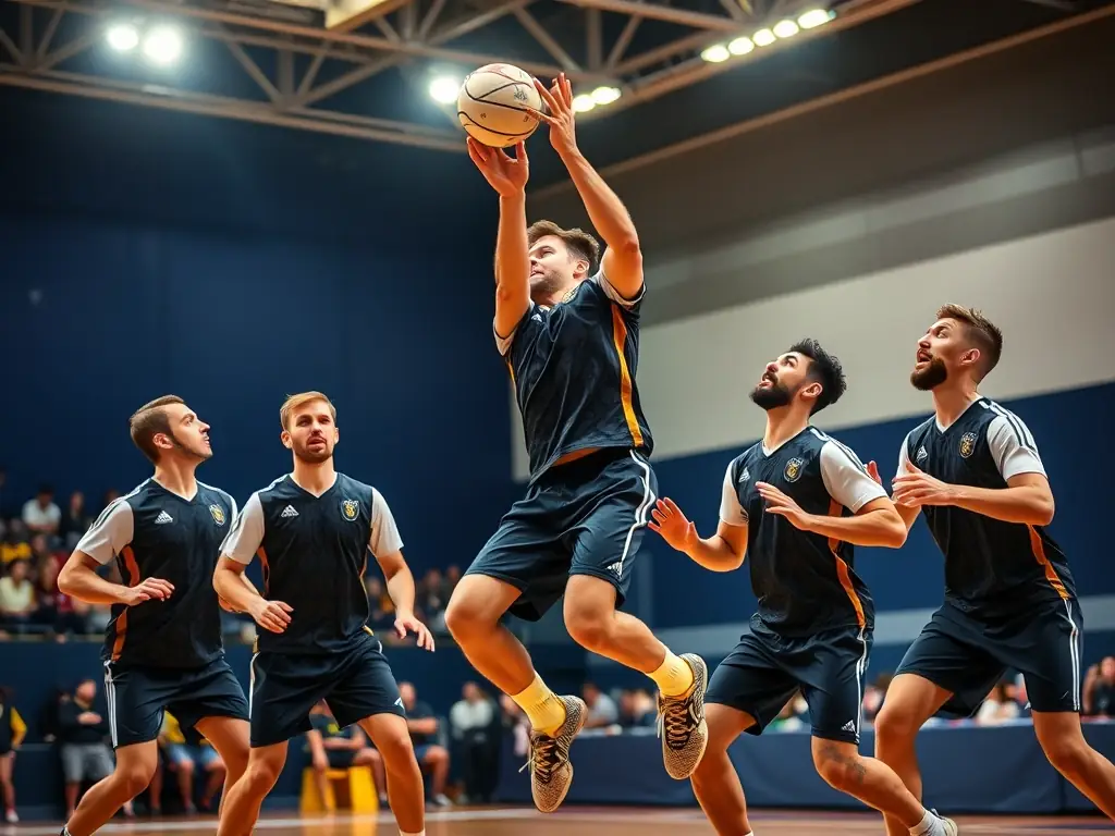 A photograph capturing the excitement of a local handball competition, with HAND BALL CLUB DES VALLEES D AX players demonstrating their competitive spirit and sportsmanship.